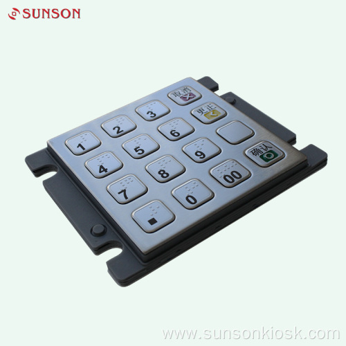 Surface Brushed Encryption PIN pad for Payment Kiosk